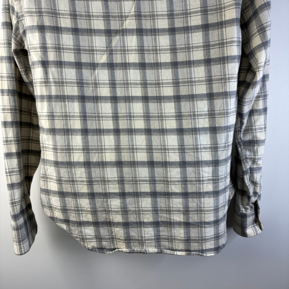Billy Reid Men's Slim Fit Plaid Button Down Shirt Grey Cream Cotton Wool Large - Picture 12 of 16
